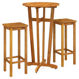 3 Piece Garden Bar Set Solid Wood Acacia - Side View