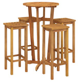 5 Piece Garden Bar Set Solid Wood Acacia - Side View