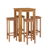 5 Piece Garden Bar Set Solid Wood Acacia - Side View