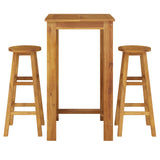 3 Piece Garden Bar Set Solid Wood Acacia - Side View