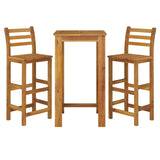 3 Piece Garden Bar Set Solid Wood Acacia - Side View