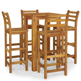 5 Piece Garden Bar Set Solid Wood Acacia - Front View