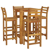 5 Piece Garden Bar Set Solid Wood Acacia - Side View
