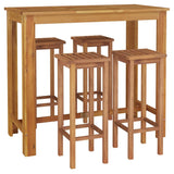 5 Piece Garden Bar Set Solid Wood Acacia - Side View