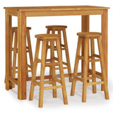 5 Piece Garden Bar Set Solid Wood Acacia