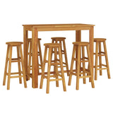 7 Piece Garden Bar Set Solid Wood Acacia - Side View