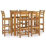 7 Piece Garden Bar Set Solid Wood Acacia - Front View