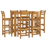 7 Piece Garden Bar Set Solid Wood Acacia - Side View