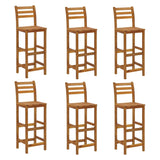 7 Piece Garden Bar Set Solid Wood Acacia - 45-Degree Angle