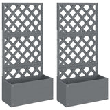 Trellis Planters 2 pcs Grey 65x33x135 cm WPC