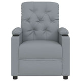 Massage Recliner Chair Light Grey Fabric - Side View