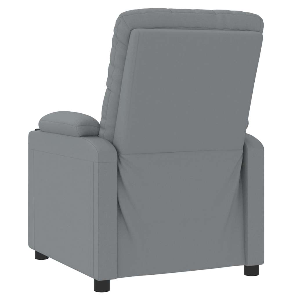 Massage Recliner Chair Light Grey Fabric