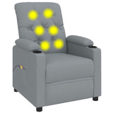 Massage Recliner Chair Light Grey Fabric - Rear View