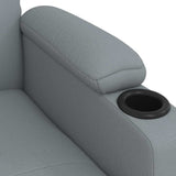 Massage Recliner Chair Light Grey Fabric - Close-Up Angle