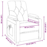 Massage Recliner Chair Black Fabric