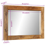 Mirror 70x50 cm Solid Wood Mango and Glass