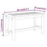 Garden Bench 80x35x45 cm Solid Wood Acacia