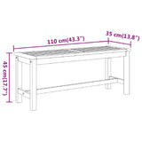 Garden Bench 110x35x45 cm Solid Wood Acacia - Close-Up Angle