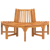 Half Round Tree Bench Ø160 cm Solid Wood Eucalyptus - Side View