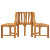 Half Round Tree Bench Ø160 cm Solid Wood Eucalyptus - Top-Down View