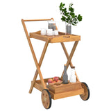 Tea Trolley 54x87x90 cm Solid Wood Acacia - Side View