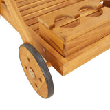 Tea Trolley 54x87x90 cm Solid Wood Acacia - Close-Up Angle