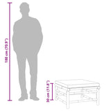 Garden Footstool with Light Grey Cushion Bamboo - Close-Up Angle