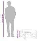 Garden Footstool with Taupe Cushion Bamboo - Close-Up Angle