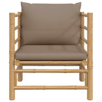Garden Sofa with Taupe Cushions Bamboo