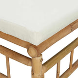 Garden Corner Sofa with Cream White Cushions Bamboo