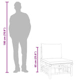 Garden Middle Sofa with Cream White Cushions Bamboo - Low Angle