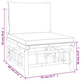 3 Piece Garden Lounge Set with Dark Grey Cushions Bamboo - Extra Image