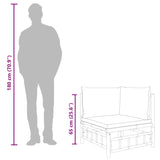 Garden Corner Sofa with Dark Grey Cushions Bamboo - Low Angle