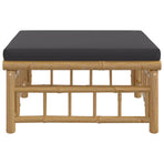 Garden Footstool with Dark Grey Cushion Bamboo