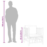 Garden Sofa with Dark Grey Cushions Bamboo - Low Angle