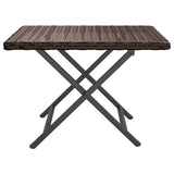 Folding Table Brown 45x35x32 cm Poly Rattan - Side View