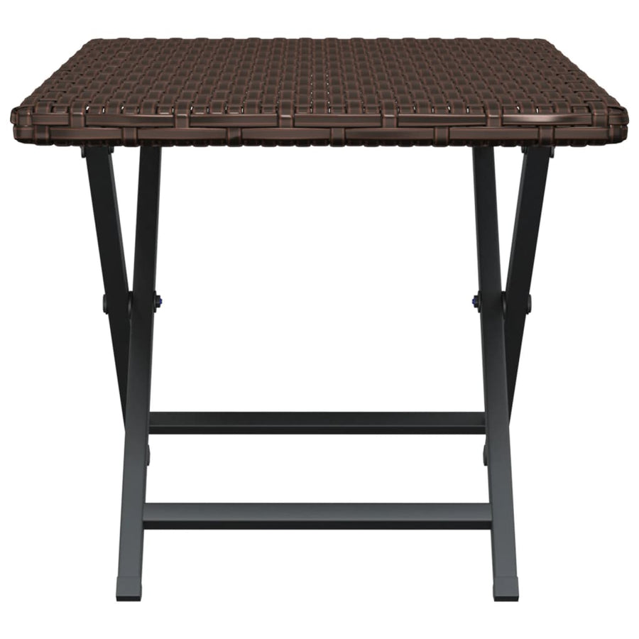Folding Table Brown 45x35x32 cm Poly Rattan