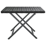 Folding Table Black 45x35x32 cm Poly Rattan - Side View