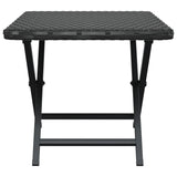 Folding Table Black 45x35x32 cm Poly Rattan - Top-Down View