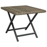 Folding Table Grey 45x35x32 cm Poly Rattan - Front View