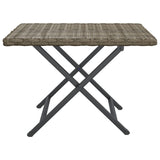 Folding Table Grey 45x35x32 cm Poly Rattan - Side View