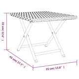 Folding Table Grey 45x35x32 cm Poly Rattan - Close-Up Angle