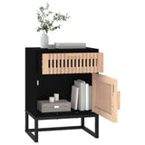 Bedside Cabinets 2 pcs Black 40x30x55.5 cm Engineered Wood&Iron - Rear View