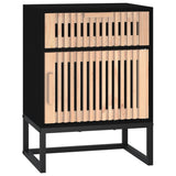 Bedside Cabinets 2 pcs Black 40x30x55.5 cm Engineered Wood&Iron - Close-Up Angle