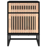 Bedside Cabinets 2 pcs Black 40x30x55.5 cm Engineered Wood&Iron - Low Angle