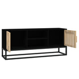 TV Cabinet Black 105x30x45 cm Engineered Wood and Iron - Top-Down View