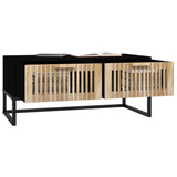 Coffee Table Black 80x40x35 cm Engineered Wood and Iron - Side View