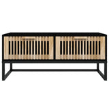Coffee Table Black 80x40x35 cm Engineered Wood and Iron