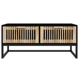 Coffee Table Black 80x40x35 cm Engineered Wood and Iron - Top-Down View