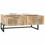 Coffee Table 80x40x35 cm Engineered Wood and Iron - Side View